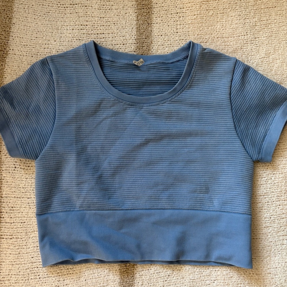 aerie/offline blue sidewalk seamless crop top